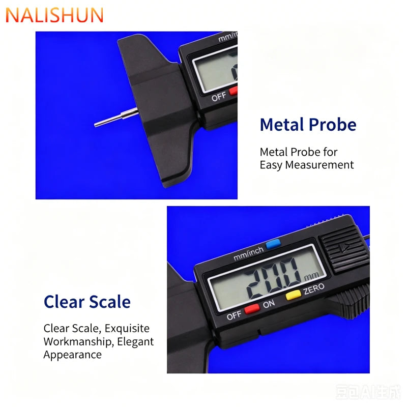 1Pc Digital Tire Tread Depth Gauge Lcd Display 0-25mm High Precision Caliper Auto Car Tyre Wear Detection Measuring Tool Repair
