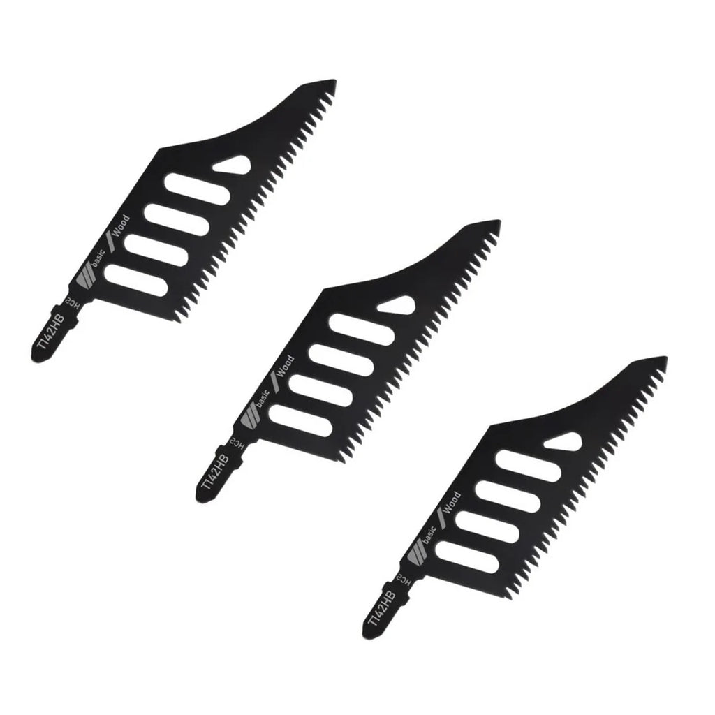 1/5Pcs T142HB Jig Saw Blade High Carbon Steel Curve Jigsaw Blade T Shank Flush Cutting Blades Replacement Woodworking Tool