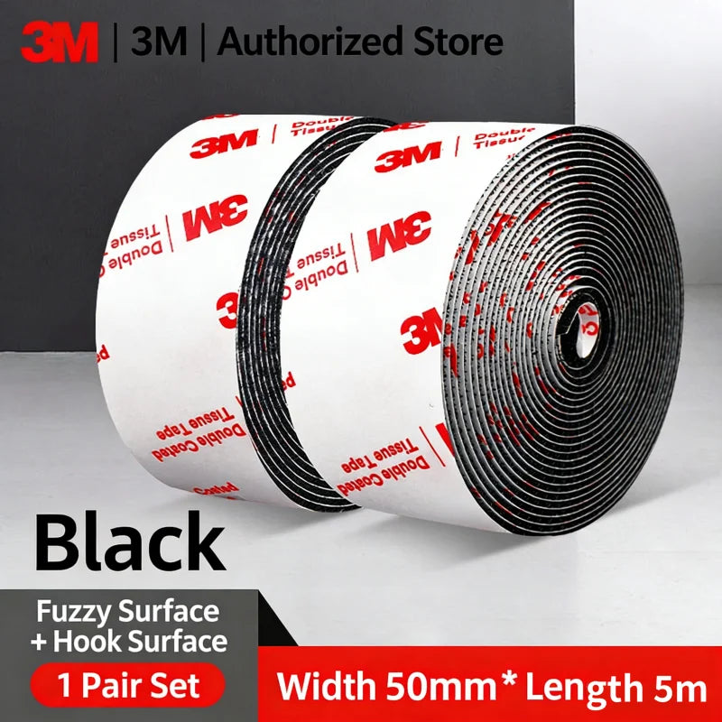 3M Strong Double-sided Adhesive Hook and Loop Tape High-adhesion for Car Mats Home Use More - Strong Self-Adhesive Fastener