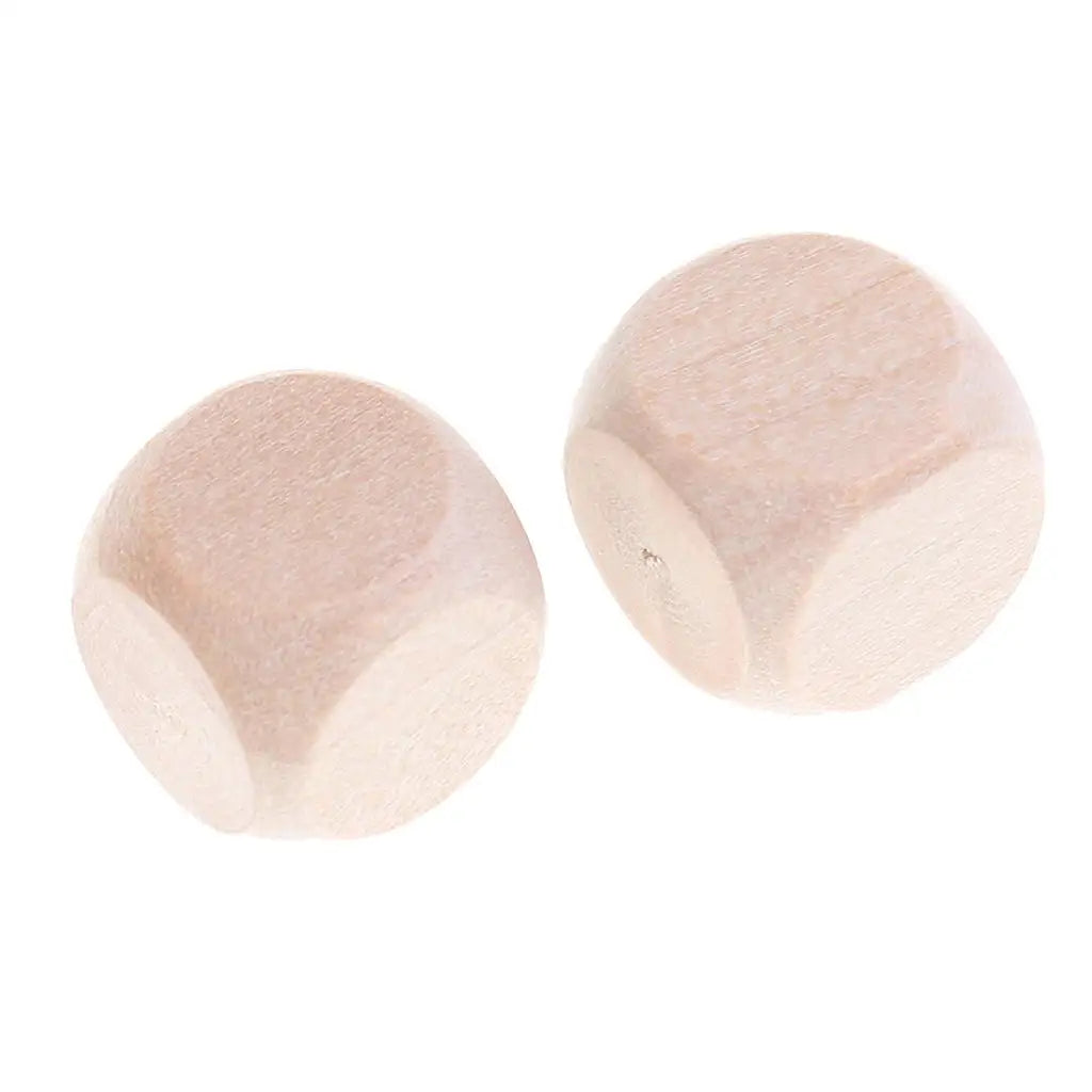 MagiDeal 50Pcs/Lot Wood Blank Dice 16mm Game Dice for DIY Decor Craft Projects Table Card Role Playing Games D&D DND MTG Toys