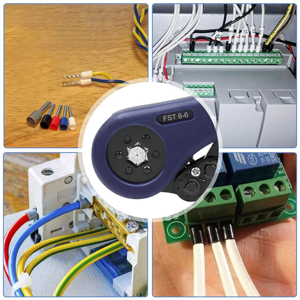 WOZOBUY Tubular Terminals Crimping Tools FST-10S 0.08mm-10mm²  28-7AWG & FST 6-6 0.08-6mm²  28-10AWG Crimp Pliers Crimper Sets