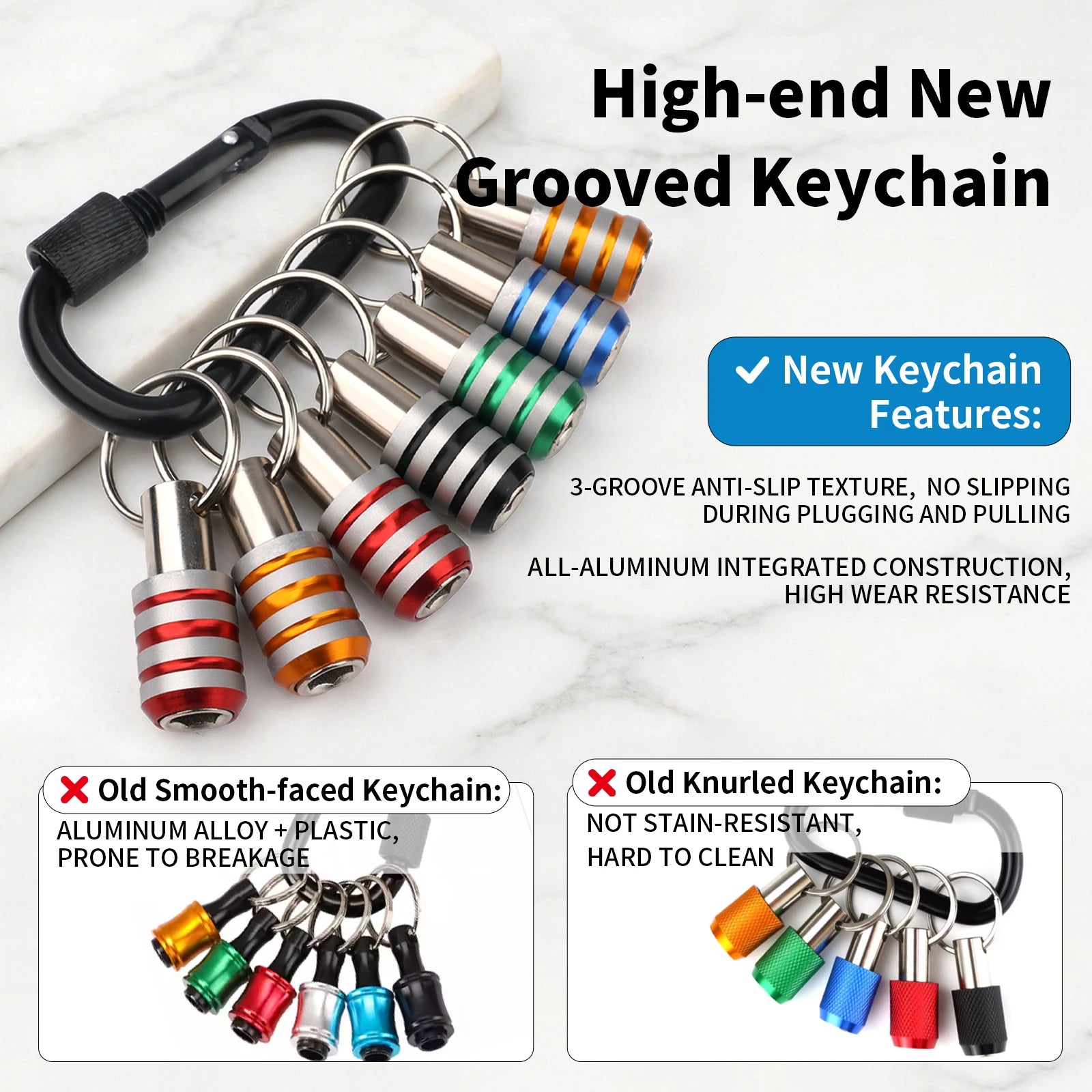 3/7/12Pcs Hex Shank Screwdriver Bit Holder 1/4 Inch With Carabiner Portable Quick-change Extension Bar Keychain Screw Adapter