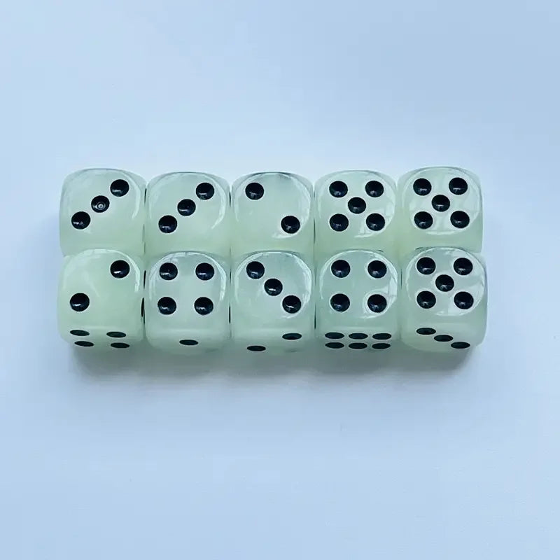 10pcs/set Luminous Dice, 16mm Circular Black Dot Dice, Nightclub Bar KTV Boutique Entertainment Luminous Dice Set