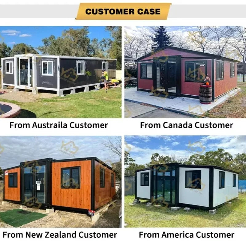 Customized Prefab Concrete House Hurricane Proof Cheap Prefabricated Portable House 2 Bed Room Expandable Container Home