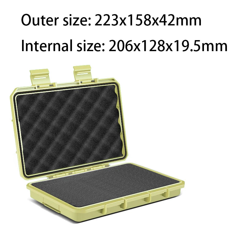 1Pc Shockproof Sealed Safety Case toolbox Airtight waterproof tool box Instrument case Dry Box with pre-cut foam Lockable
