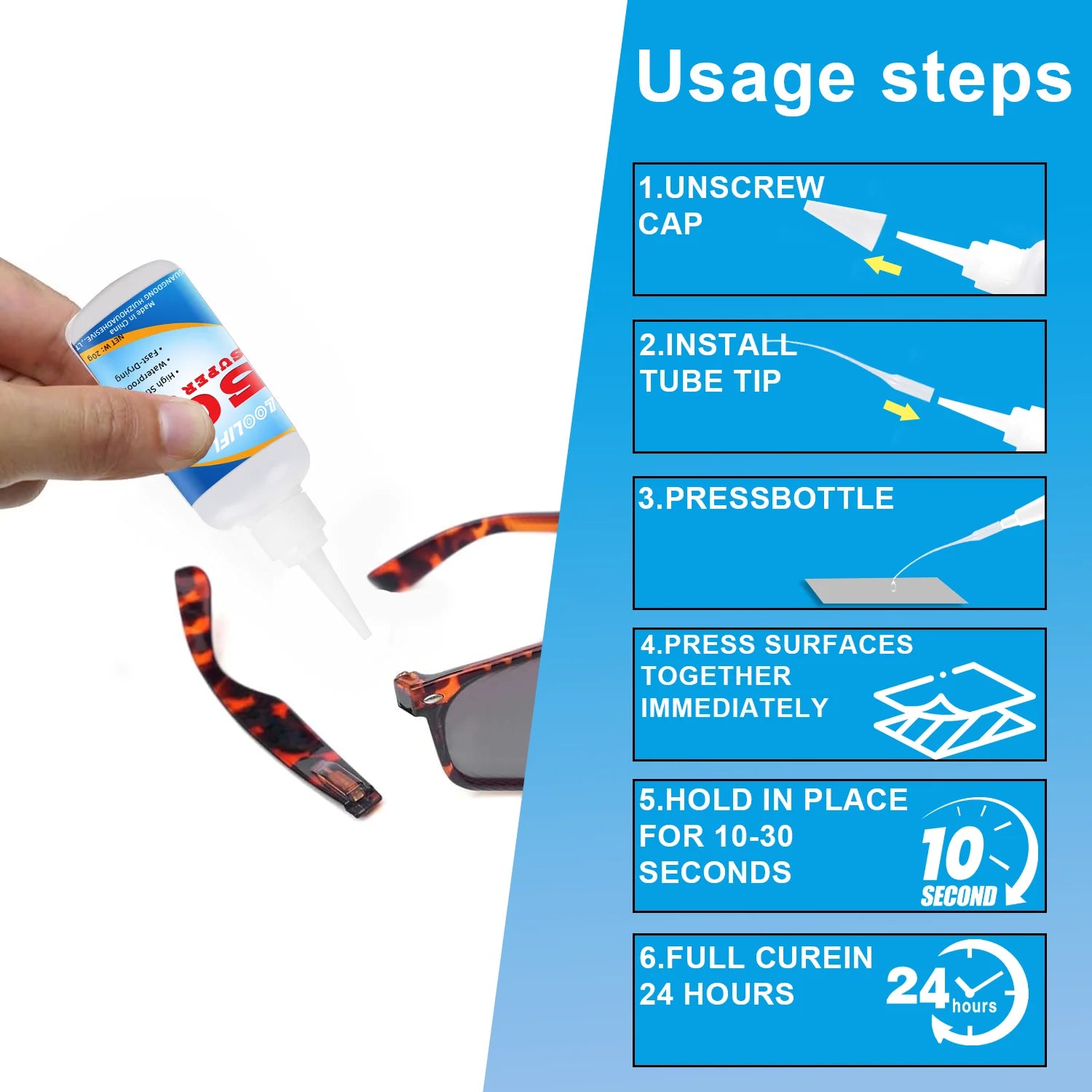 502 Super Glue Strong Adhesive Multi-Purpose Repair Glue for Plastic Metal Rubber Wood Ceramic DIY Craft Household Hand Tools