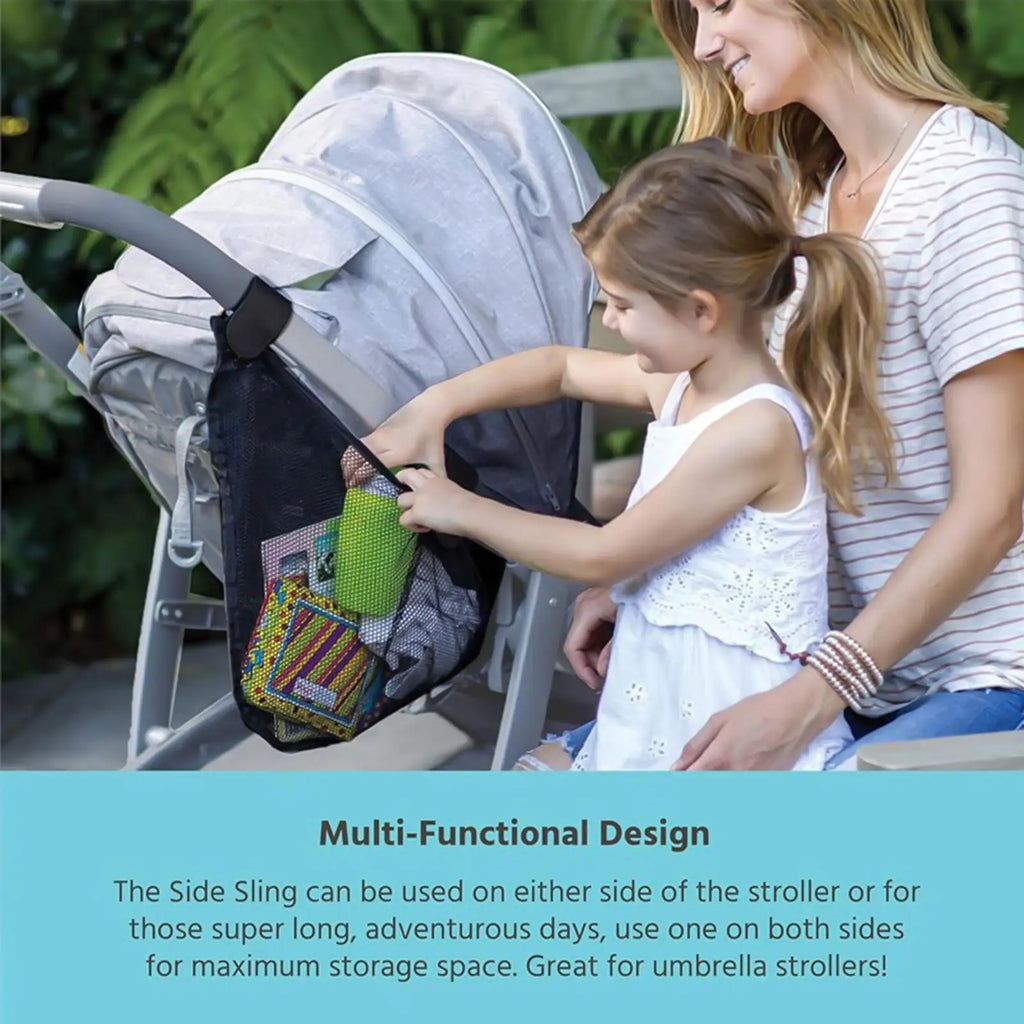 Stroller Sling Adjustable Straps Universal Non-Slip Side Sling Stroller Cargo Net for Travel Walking Outings Camping Picnic