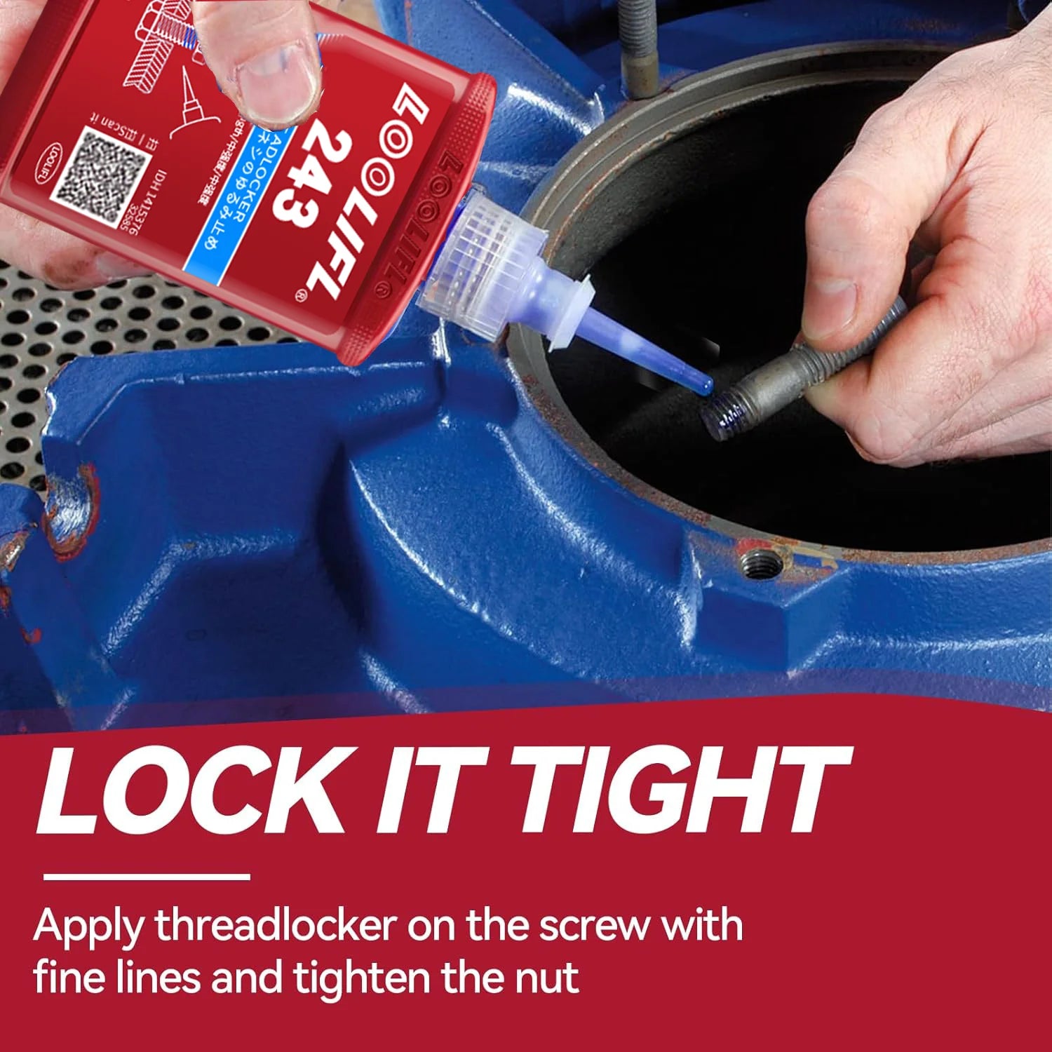 Medium strength blue screw glue, anti-vibration, high temperature and low temperature to prevent loosening and corrosion.