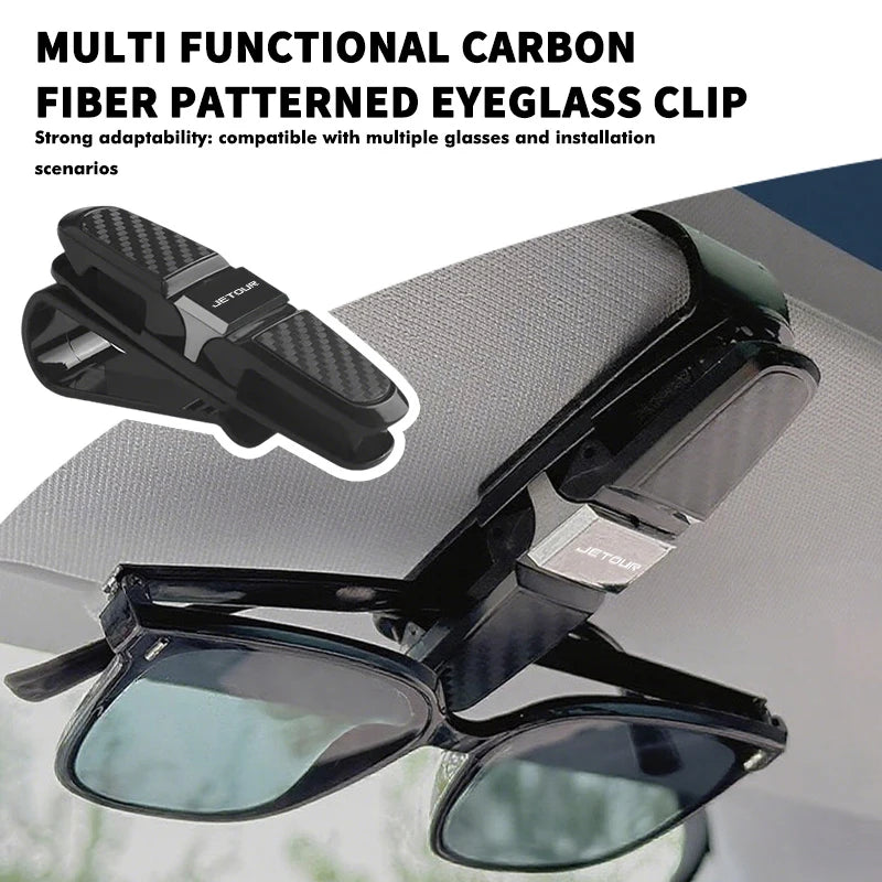 Car Sun Visor Sunglasses Carbon Fiber Glasses Holder Clip For Jetour X70 X70SM X90 X95 DASHING i-DM T2 T3 Traveler‌ C-DM