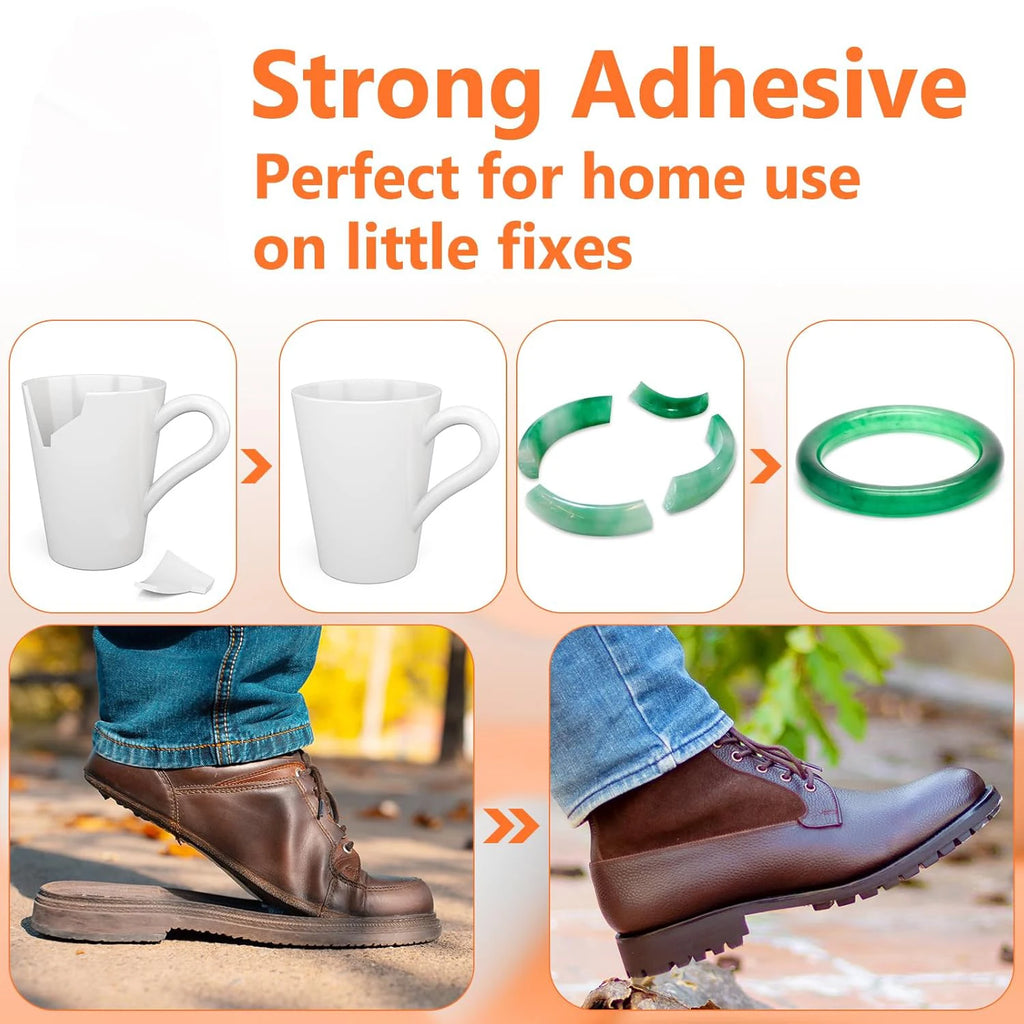 Super Glue Transparent 20g, Multi-Purpose Super Glue Cyanoacrylate Adhesive for Repairing Shoes, Ceramics, Plastic, Leather, Glass, Models, Metal, Wood, Pottery, Instant Bonding