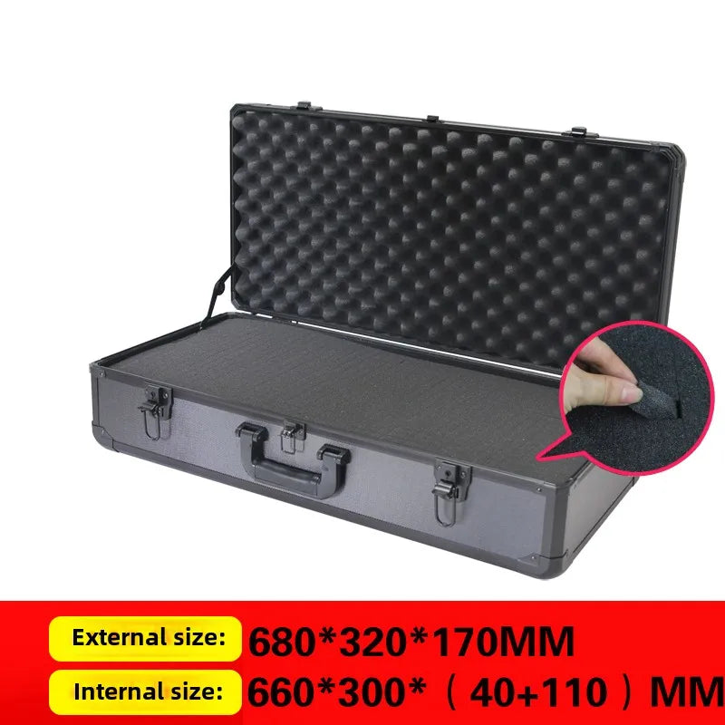Portable Aluminum Frame Tool Case Instrument Equipment Safety Organizer Box Multifunctional Storage Box Shockproof Tool Case