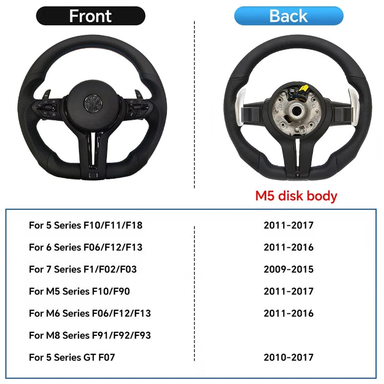 For BMW F30 F20 F48 M3 F80 F25 E90 E87 X5 E70 F01 F10 Steering Wheel Black Perforated Leather Sport Upgrade Modify Accessories