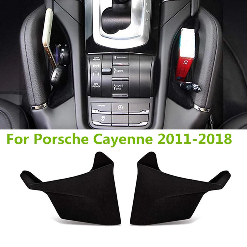 2PCS Car Center Console Seat Crevice Storage Box Bag Interior Decoration Accessories For Porsche Cayenne 958 92A MK2 2011 - 2018