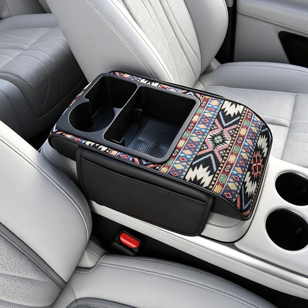 Universal Car Armrest Cushion with Storage Organizer, Soft Center Console Pad for Most Cars