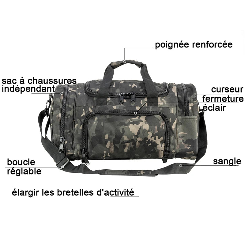 Lightweight Sports Travel Duffel Bag for Men and Women  carry-on luggage Gym Bag with Shoes Compartment for Women & Men