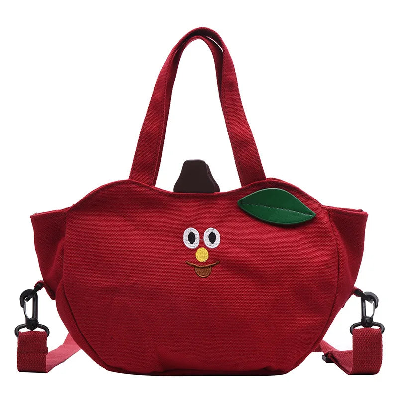 1pcs New Cartoon Canvas Crossbody Storage Cute Fruit Shoulder Bag