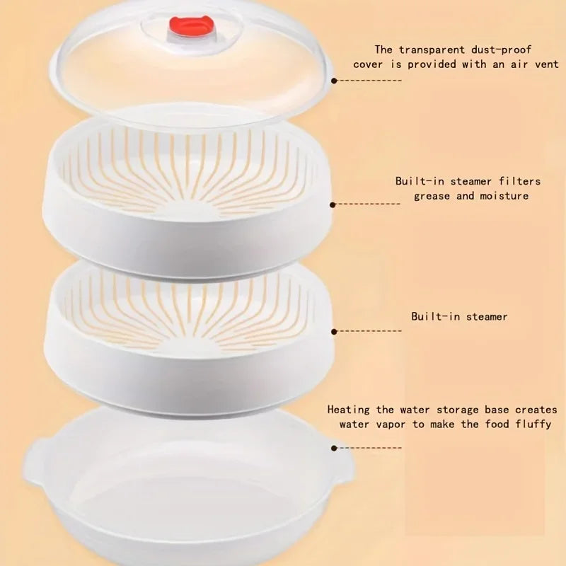Boost your cooking skills with our microwave steamer box steamed bun multilayer container multifunctional heating appliance