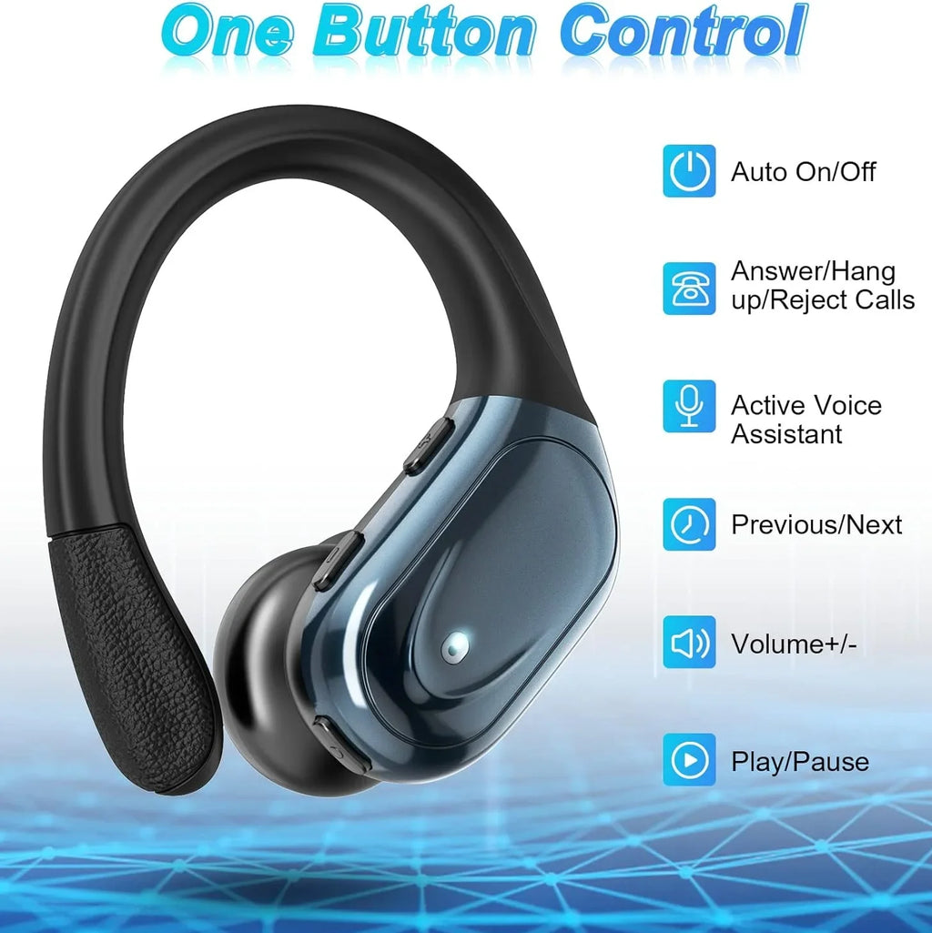 2026 New Sports Wireless Earphones with ENC Mics,Button Control,LED Power Display,Hifi Stereo Sound Bluetooth 5.4 TWS Headphones