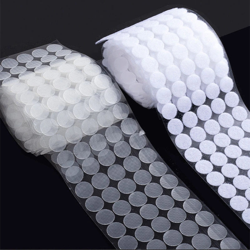 1000pair 10/15/20mm White Dot Sticker Self Adhesive Fastener Hook and Loop Tape Nylon Strong Glue Velcroing Adhesivo Muy Fuerte