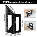 Multifunctional Angle Ruler 45° 90° Aluminum Alloy Ruler Accurate Woodworking Square Angle Ruler Marking Gauge Carpenter Tool