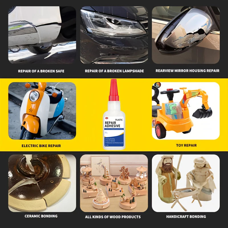 Car Bumper Glue - Special Adhesive for Hard Plastics, Strong Universal Glue for Welding, Repairing Plastic Parts, Rearview Mirror Bases, Damage and Crack Repair, Car Shell Plastic Bonding Agent