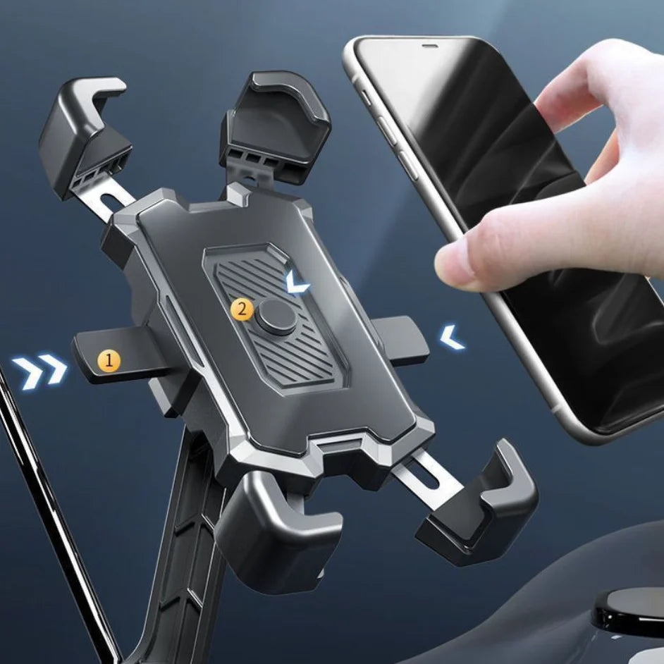 Motorcycle Phone Mount, Bike Mobile Holder, Handlebar Rearview Mirror Clip for Bicycle Scooter, iPhone More 4.8-6.8" Cell Phones