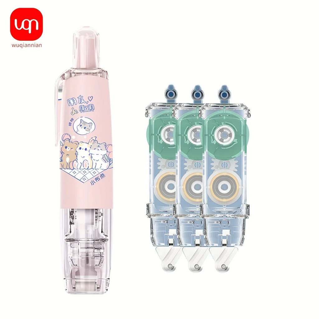 Cute Cartoon Animal Dot Glue Tape Roller, Portable Double Sided Adhesive Tape DIY Scrapbooking  Photo School Office Supplies