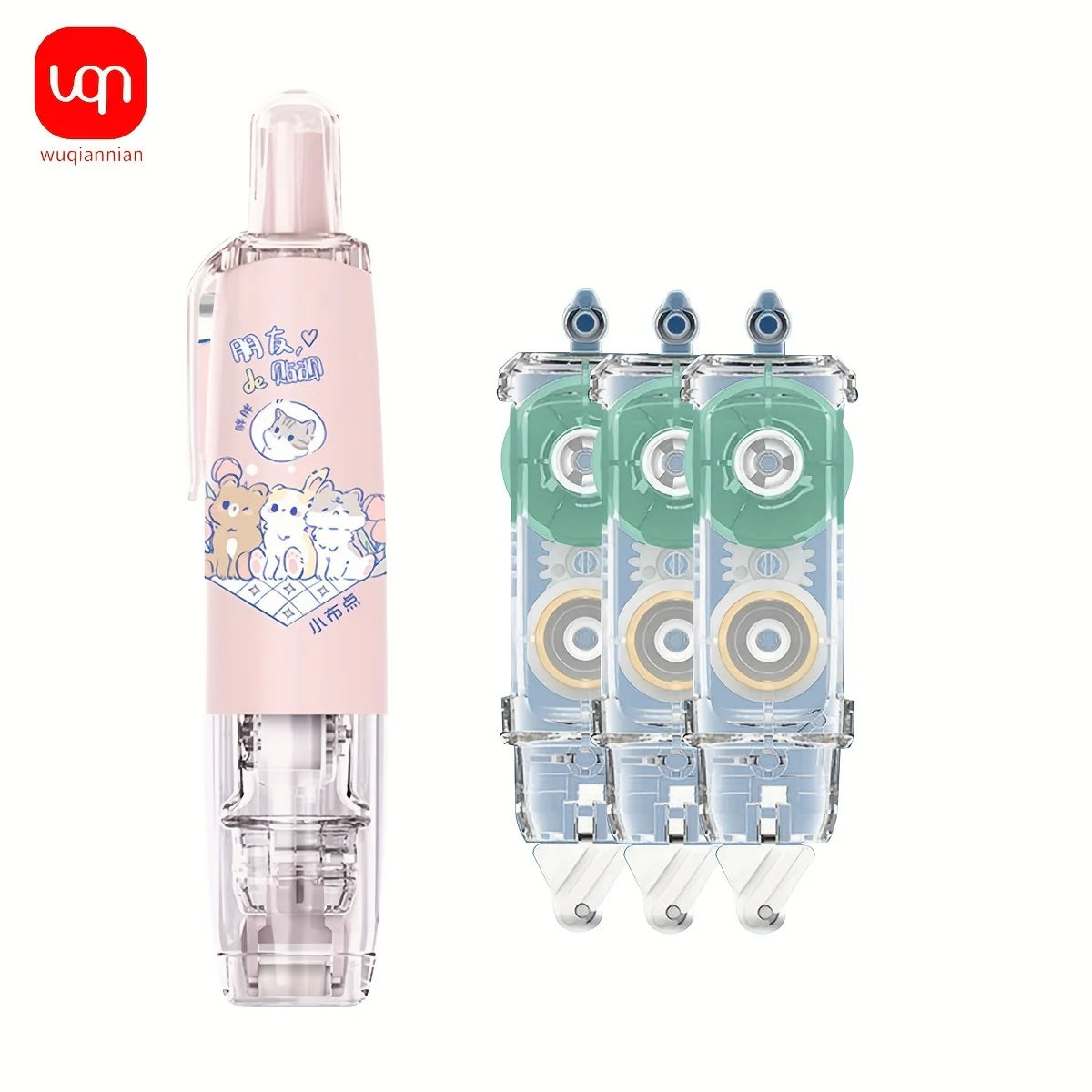 Cute Cartoon Animal Dot Glue Tape Roller, Portable Double Sided Adhesive Tape DIY Scrapbooking  Photo School Office Supplies