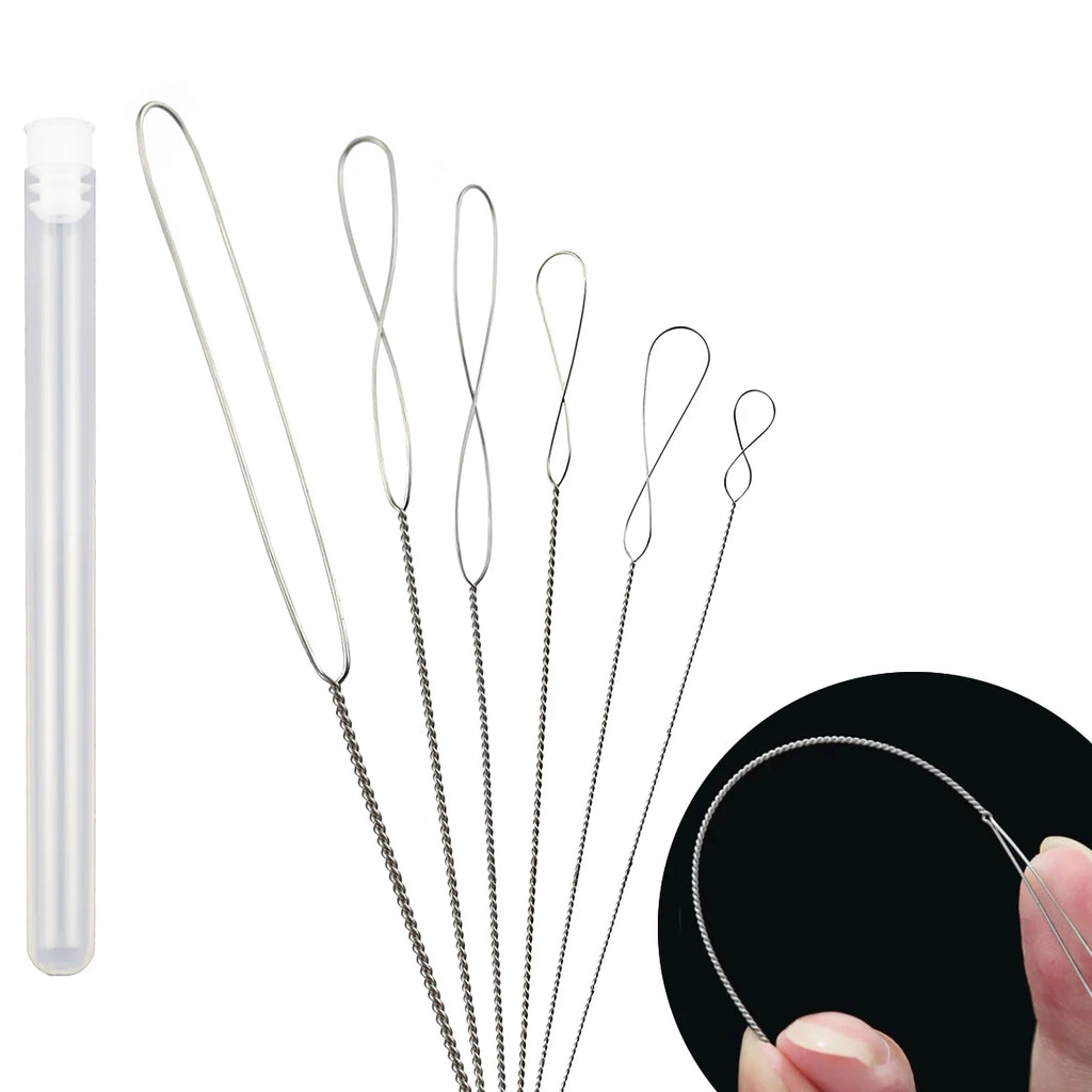 6Pcs/Lot 0.2-0.7mm Twisted Pin Stainless Steel Jewelry Beading Metal Needle For Bracelet Neckalce Handmade DIY Accessories Tools