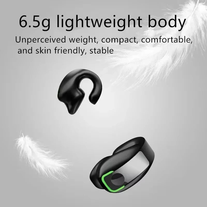 Tws Bluetooth-Compatible 5.3 Wireless Headphone Bone Conduction Headset Clip Single Ear Earphones Air Conduction Sport Earbuds