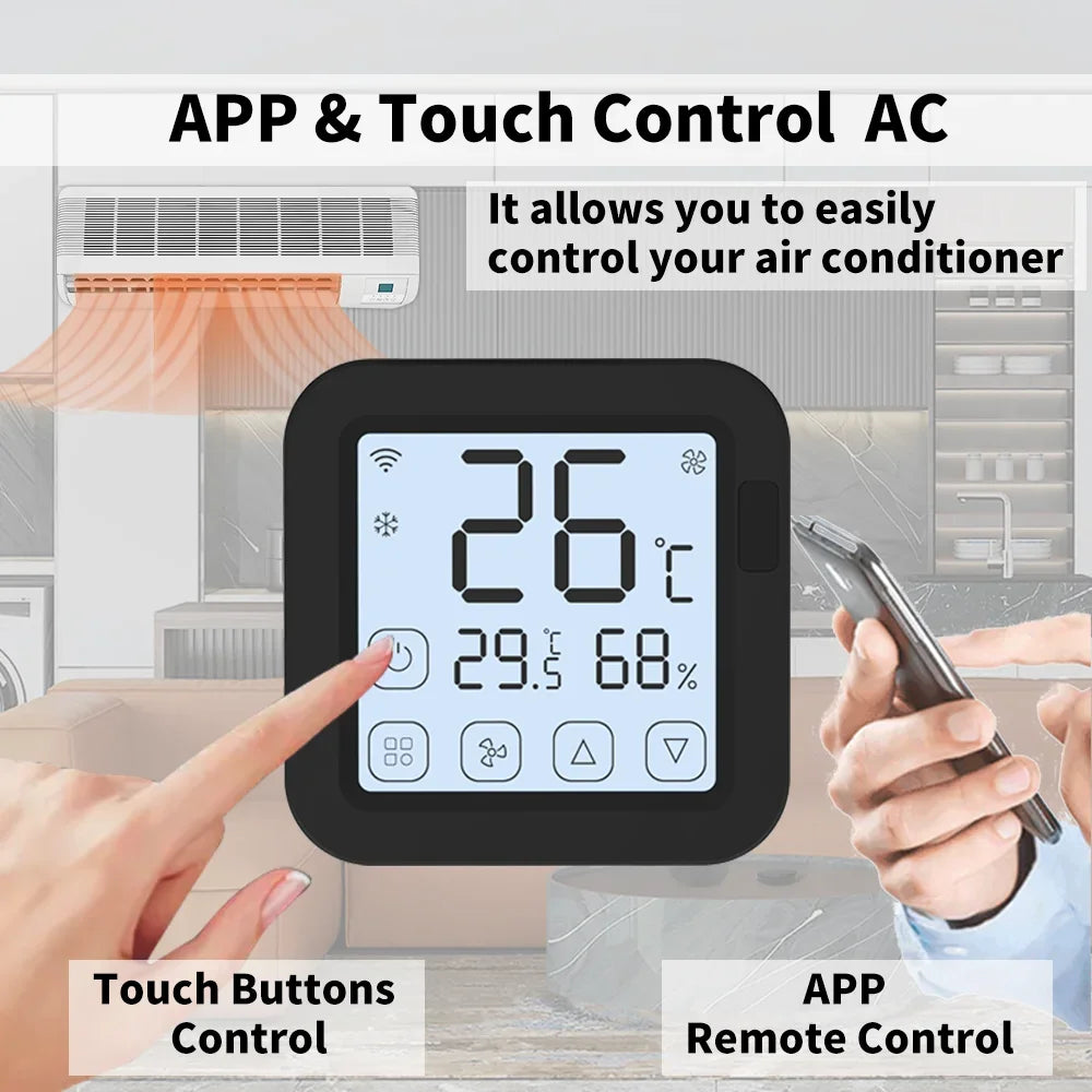 Tuya Smart Air Conditiong Thremostat Built-in Temperature Humidity Sensor For IR Remote AC Work with Alexa Google