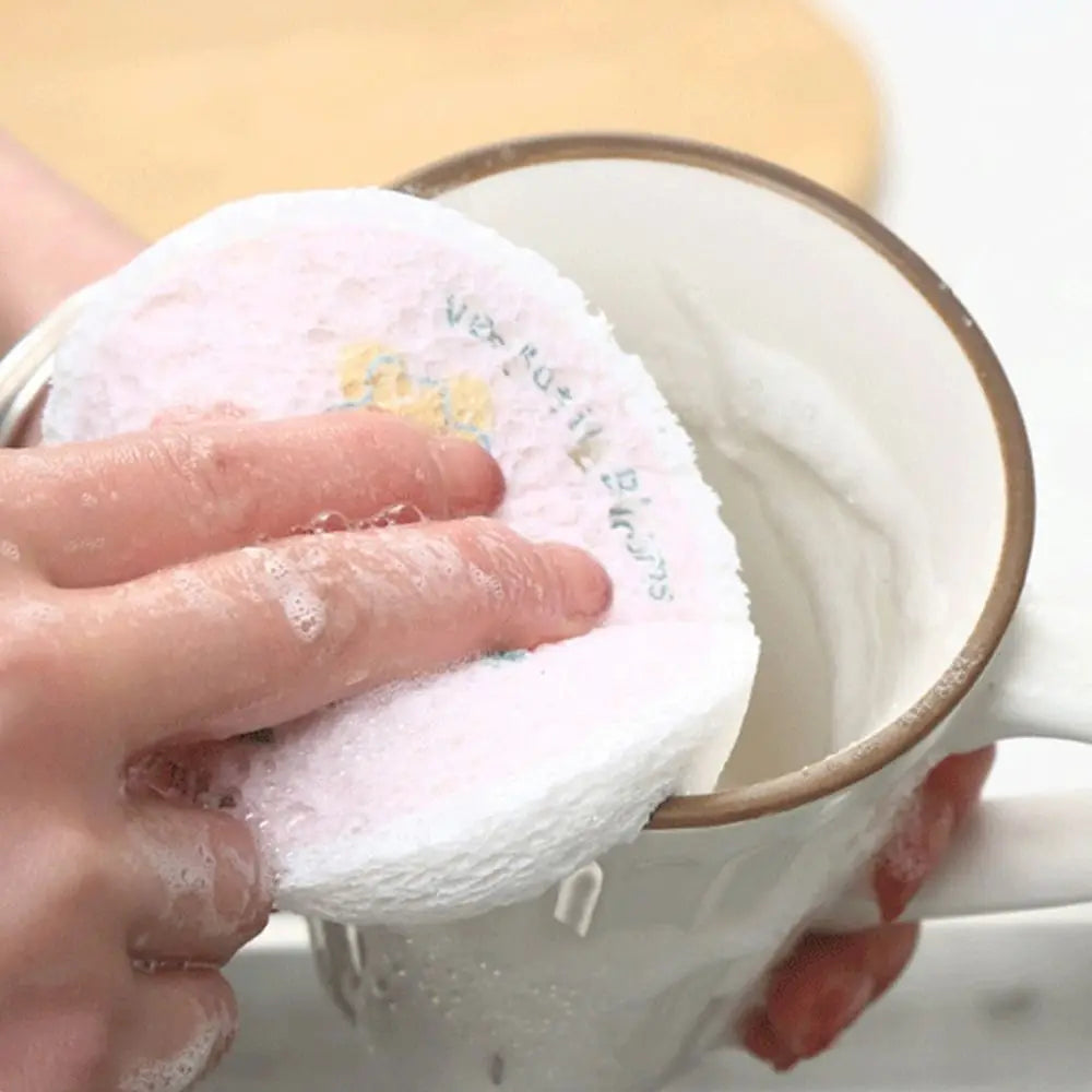 4Pcs Magic Wipe Cleaning Sponges Cotton Scouring Pads Wood Pulp Dishwashing Sponge Melamine Dishcloth Wood Pulp Washing Tool