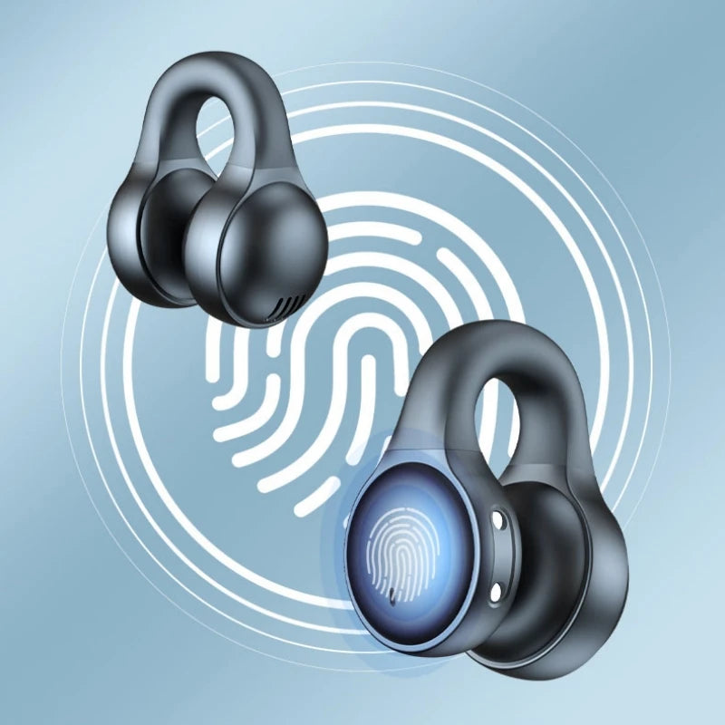 Wireless Bluetooth Earphones Clip-on Noise Reduction Earbuds for IPhone Hifi music Power Display headphones Comfort Headsets