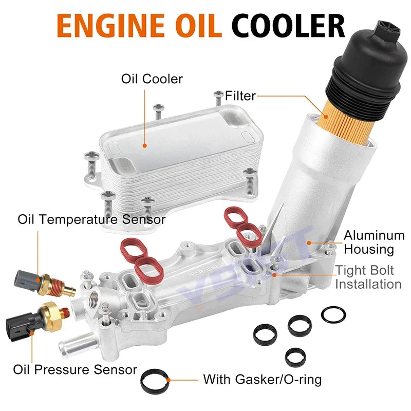 68105583AF Aluminum Oil Cooler for Jeep Grand Cherokee Dodge Durango 3.6L Journey Charger Chrysler 200 300 WK2 Heat Exchanger