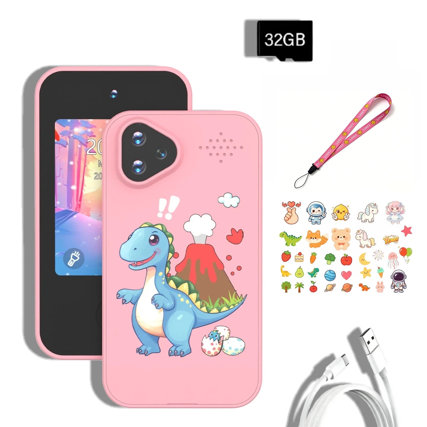 Mini Kids Smart Phone Dual Camera HD 1080P Touchscreen Player Digital Camera Educational Toys for Girls and Boys Birthday Gifts