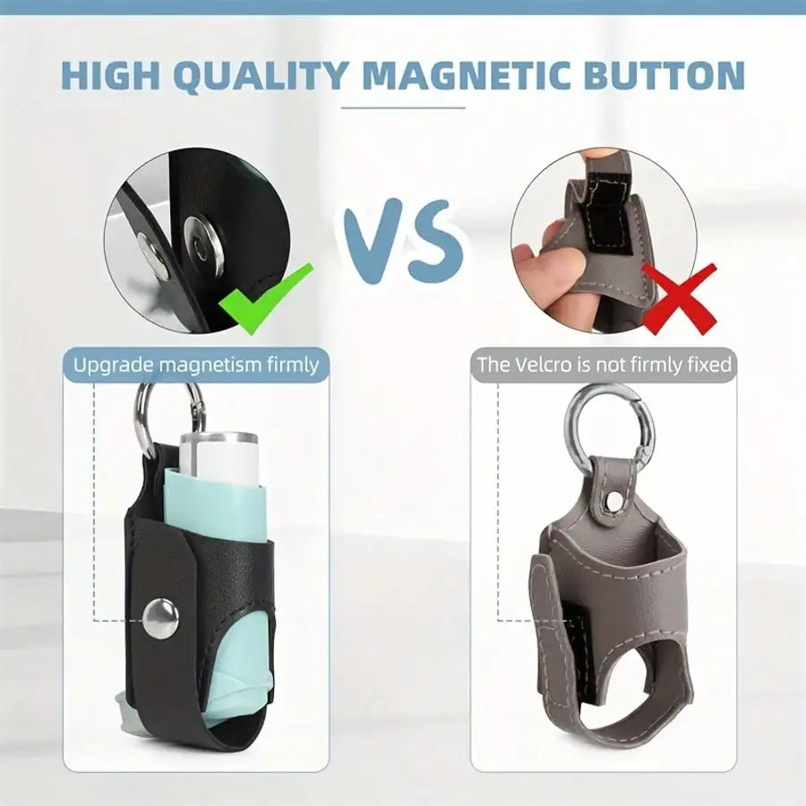 Asthma Inhaler Keychain Holder, Casual Style Cough Bottle Protector, Portable , Available In Black, Blue, Pink, Grey, Suitable For Outdoor Use