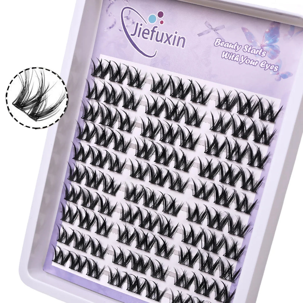 Natural Curling W-Shaped Sunflower Strip Lashes Reusable Fluffy Thick Manga Individual Style False Eyelashes