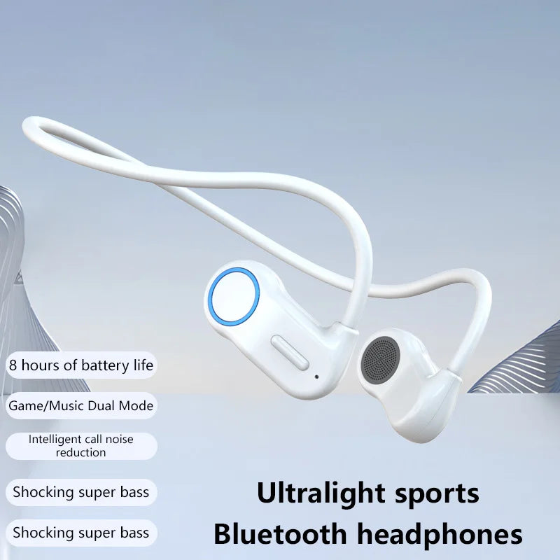2026 New Bluetooth Earphone Neck Mounted Wireless Headset Sports Wireless HiFi Stereo Music Headset Smooth Sound Conduction