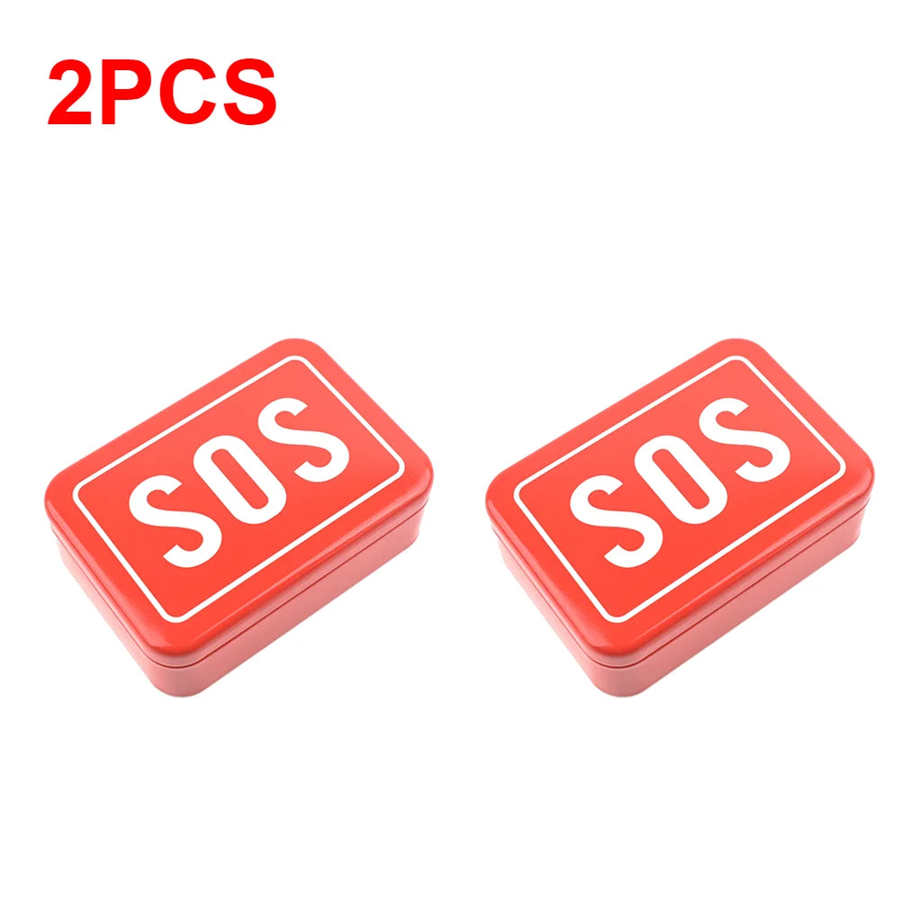 1-5pcs SOS Tin Medicine Pill Storage Case Lid Container For Outdoor Survival Gear Kits Set First Aid Pill Box Camping Equipment