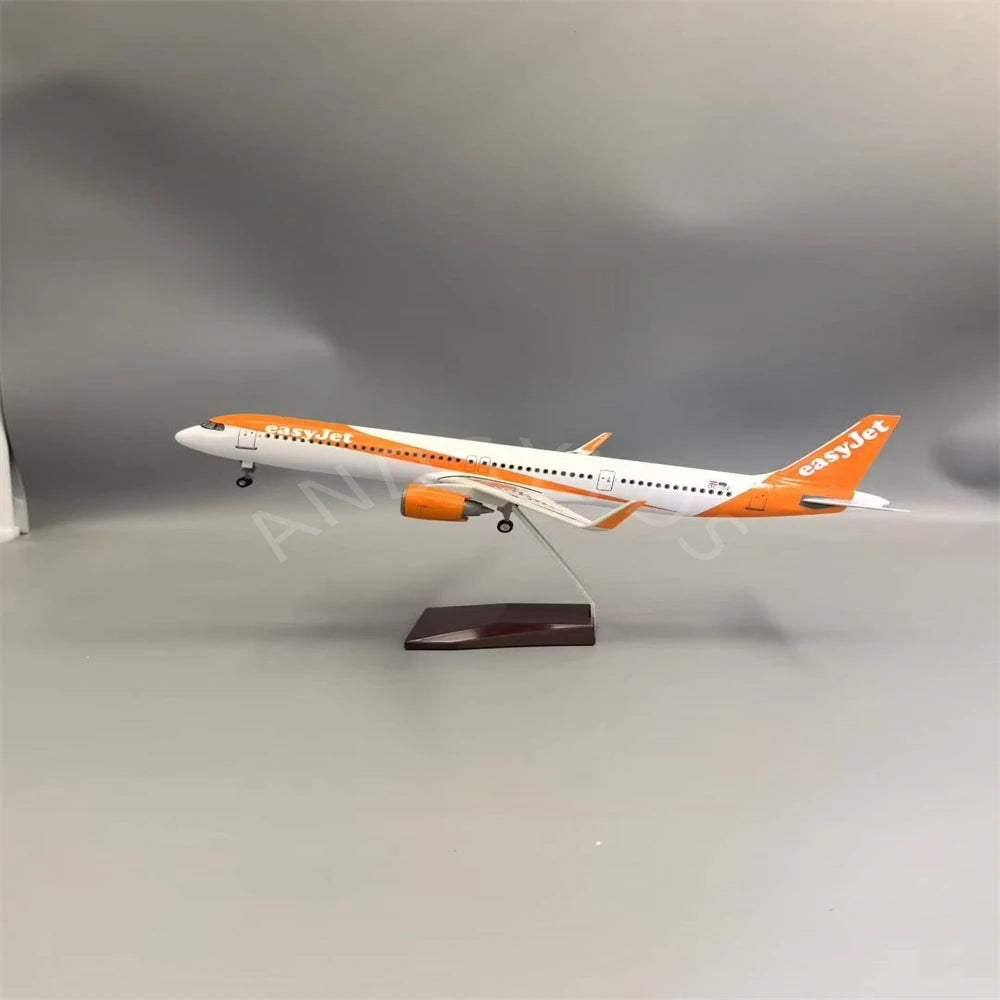 Diecast Airbus 47cm Easyjet A321 Airlines Toys Plane Model Resin With Landing Gear Aircraft Airplanes Model Toy For Collection