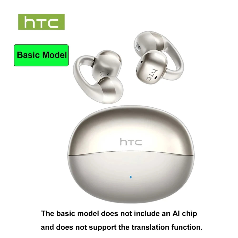 Wireless Earbud HTC NE56 Ear Clip Sport Earphone Bluetooth 360°Spatial Sound IPX5 Waterproof With HD Call 3D Audio Low Latency