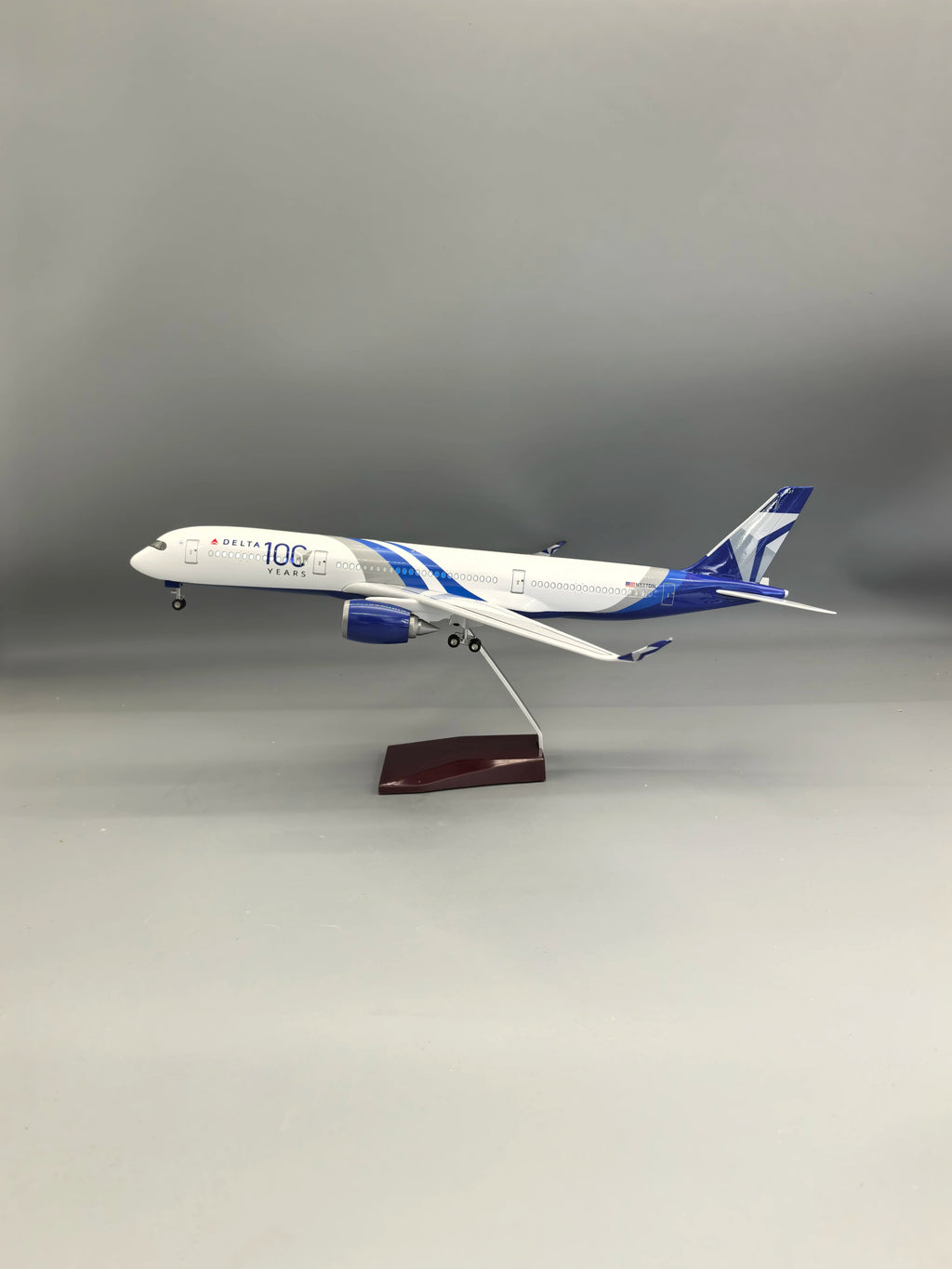 1/142 Sale Aircraft Delta A350 Airways Children Educational Toys Model With Wheels Assembled Resin Material Gift Ornament