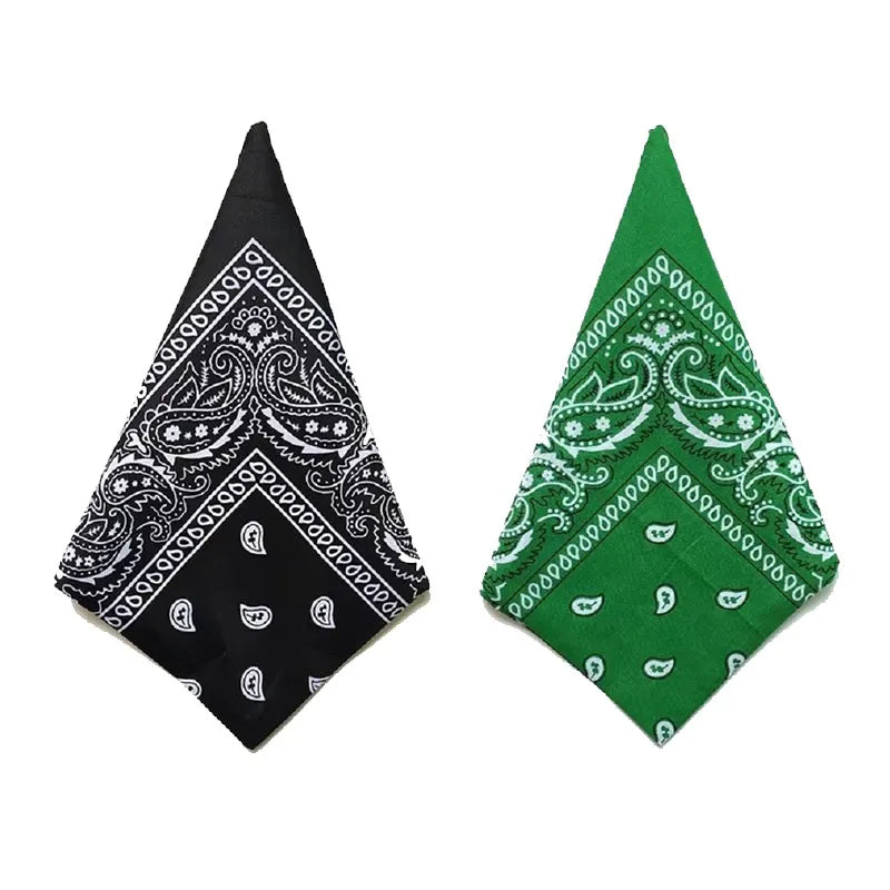 1/2PCS Fashion Hip Hop 100% Cotton Bandana Square Scarf 55cm*55cm Black Red Paisley Headband Printed For Women/Men/Boys/Girls