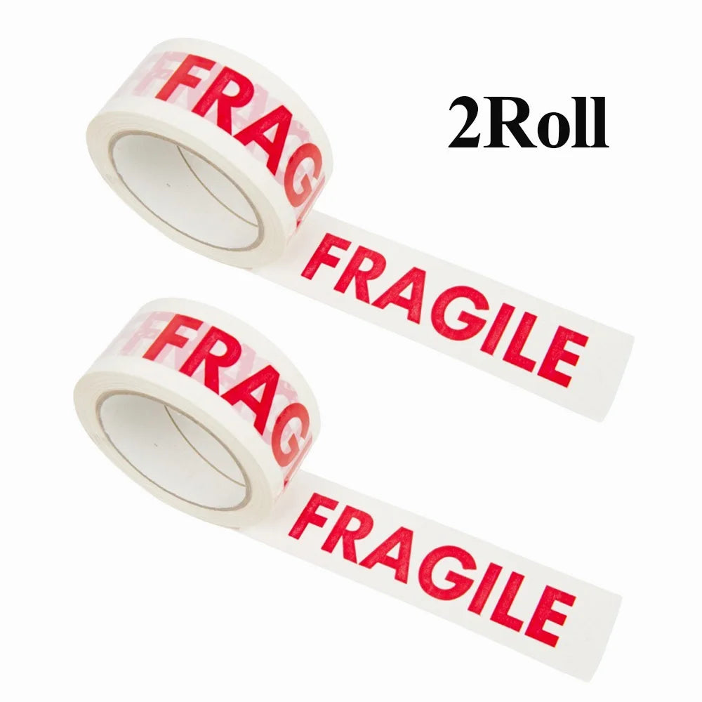 1/2 Roll 66Meters Fragile Red Safety Adhesive Warning Tapes DIY Sticker Goods Package Accessories Shipping Warning Tape