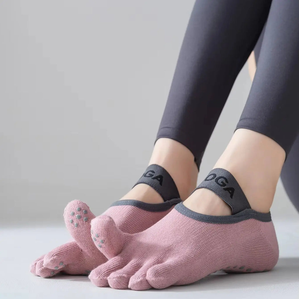 Women's gradient colored yoga non slip socks, professional non slip boat socks, Pilates breathable sports fitness socks