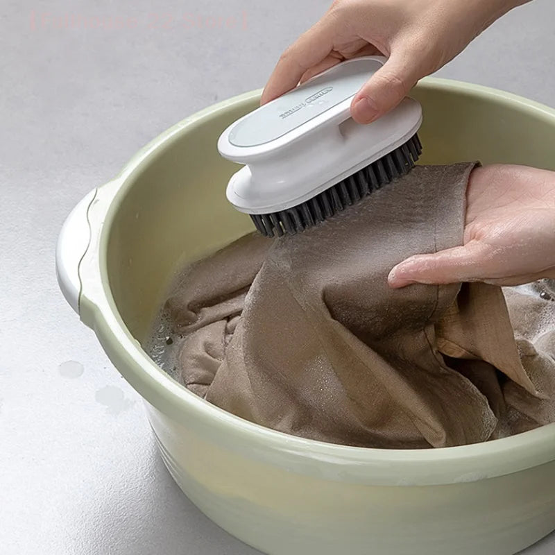 Portable Plastic Handle Cleaning Brush, Soft Bristle Laundry Clothes Shoes Scrub Brush, Household Scrubbing Brush