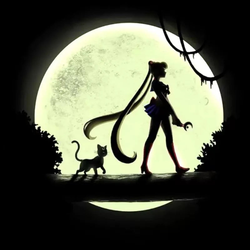 Sailor Moon Car Welcome Light High Definition Projector Hd Ambient Light Induction Open The Door Safety Signal Lamp Decoration