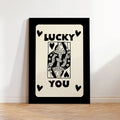 Trendy Retro Aesthetic Green Pink Black Ace Card Lucky You Funny Art Wall Art Canvas Painting Posters For Living Room Home De