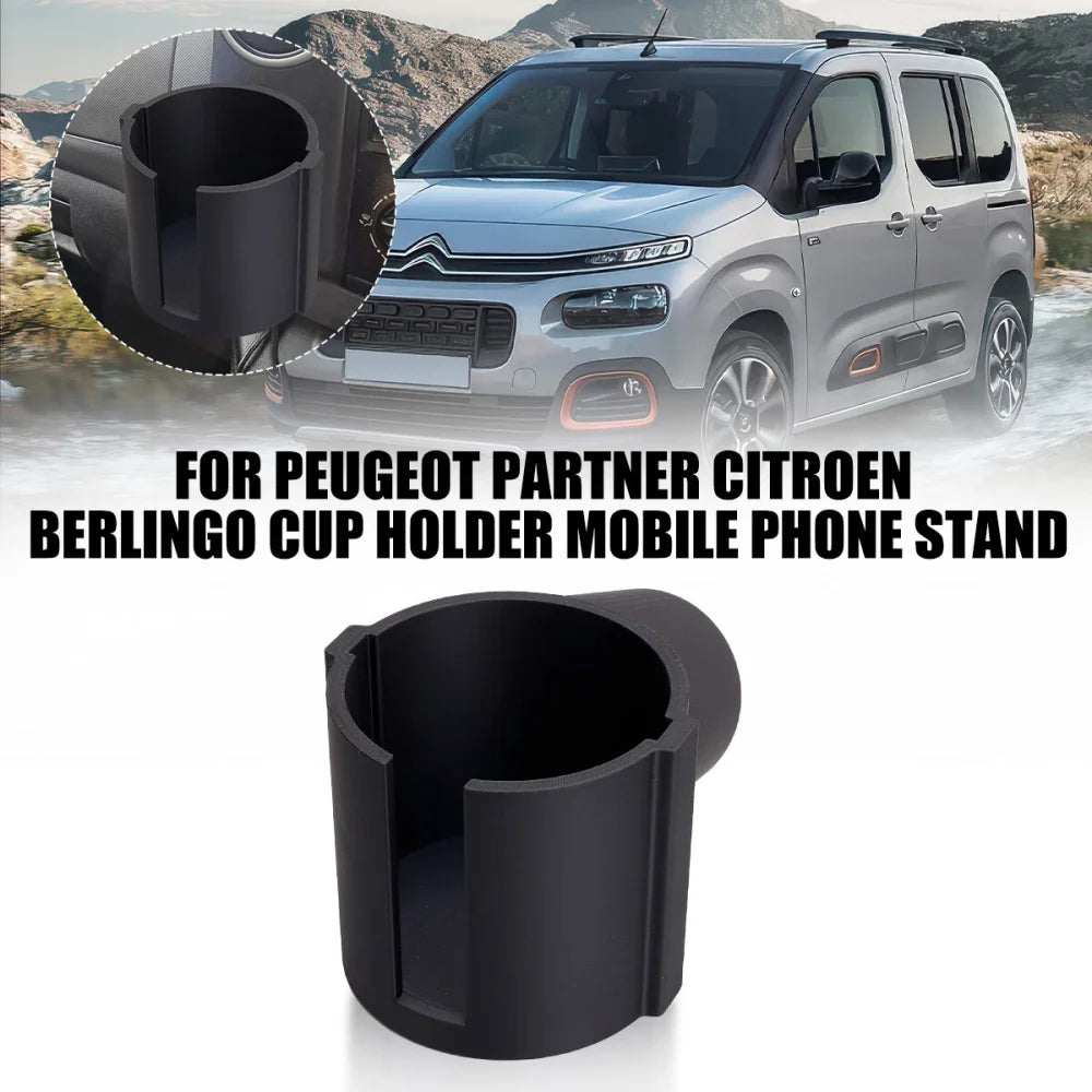 1PC Car Cup Holder Mounts Phone Holder Push Storage For Peugeot Partner Citroen Berlingo Car Interior Beverages Organized