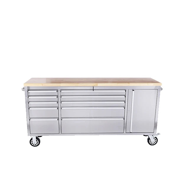 72" Tool Chest With Wooden Top Workbench Kraftwelle Tool